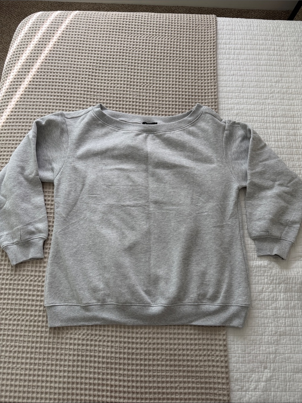 Light Gray Women's Off Shoulder Sweatshirt